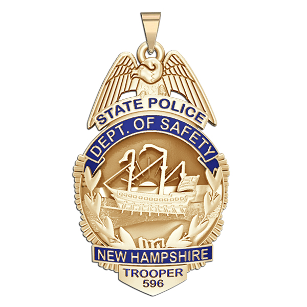 Personalized New Hampshire State Police Badge with Your Rank and Number