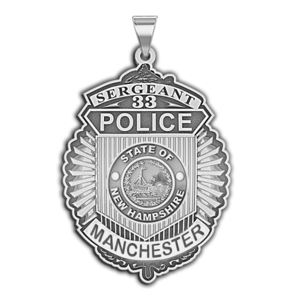 Personalized Manchester New Hampshire Police Badge with Your Rank  Number   Department