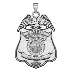 Personalized Iowa Patrolman Police Badge with Your Rank  Number   Department