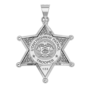 Personalized Utah Trooper Badge with Rank  Number   Dept 