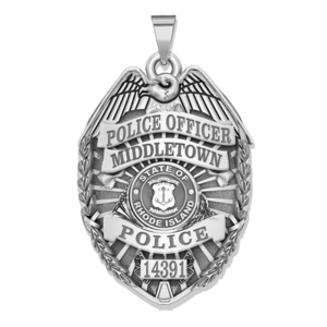 Personalized Rhode Island Police Badge with Your Rank  Number   Department