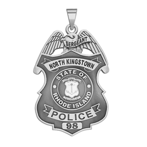 Personalized North Kingstown Rhode Island Police Badge with Your Rank and Number