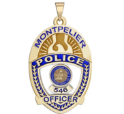 Personalized Montpelier Vermont Police Badge with Your Rank and Number
