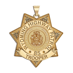 Personalized Wyoming Highway Patrol Badge  with Rank  Number and Dept