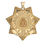 Personalized Wyoming Highway Patrol Badge  with Rank  Number and Dept