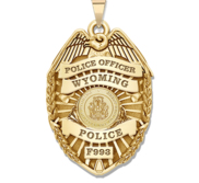 Personalized Wyoming Police Badge with Your Rank  Number   Department