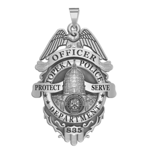 Personalized Topeka Kansas Police Badge with Your Rank  Number   Department