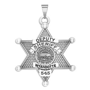 Personalized 7 Point Star Kansas Sheriff Badge with your Dept  Rank and Number
