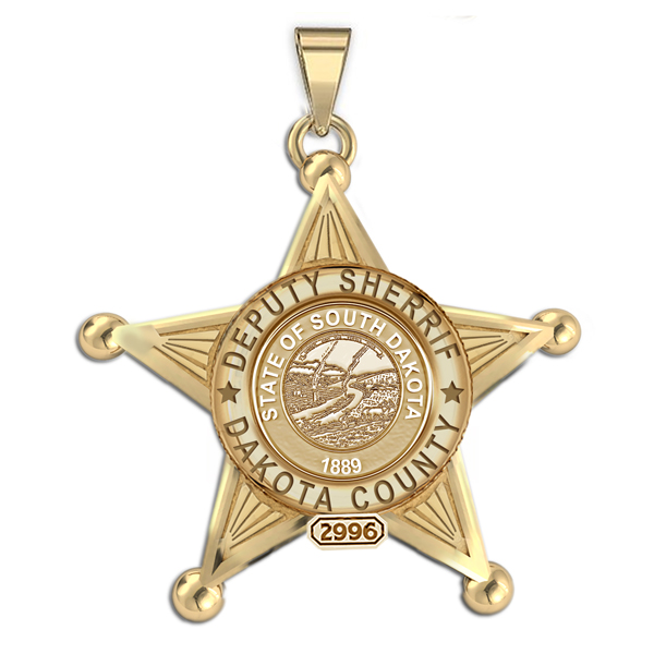 Personalized South Dakota Sheriff Badge with Rank, Number & Dept
