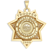 Personalized 7 Point Star South Dakota Trooper Badge with Rank  Number   Dept 