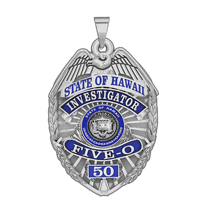 Personalized Hawaii FIVE O Police Badge with Your Rank and Number