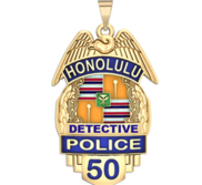 Personalized Honolulu Hawaii Police Badge with Your Rank and Number