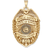 Personalized Hawaii Corrections Badge with Your Rank and Number