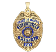 Personalized Hawaii FIVE O Police Badge with Your Rank and Number