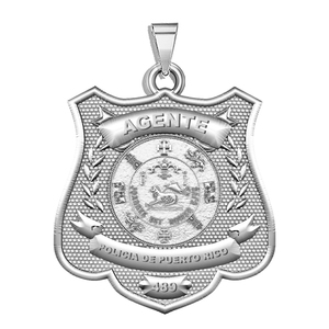 Personalized Puerto Rico Police Badge with Your Rank  Number   Department