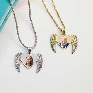 Memorial Angel Heart Picture Pendant