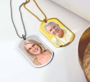 Memorial Stainless Steel Photo Dog Tag Photo Pendant with Chain