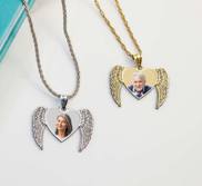 Memorial Angel Heart Picture Pendant