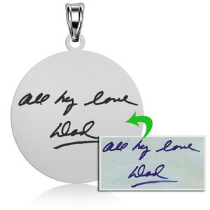 Personalized Handwriting Pendant   Available in 2 Shapes