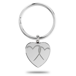 Heart Shape Interlocking Hearts Cremation and Ash Vessel Keychain