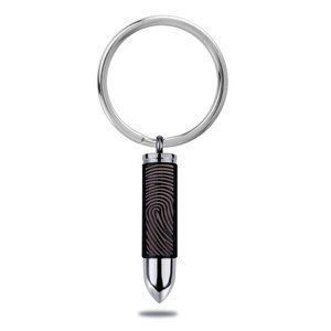 Bullet Shaped Cremation and Ash Vessel Keychain with Fingerprint