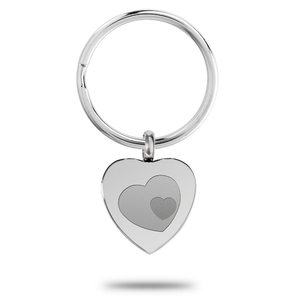 Heart Shape Overlapping Hearts Cremation and Ash Vessel Keychain