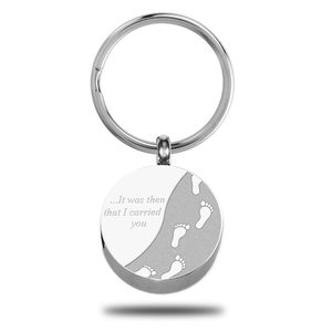 Round Fooprints in the Sand Cremation and Ash Vessel Keychain