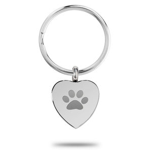 Heart Shape Dog Paw Cremation and Ash Vessel Keychain