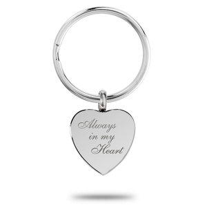 Heart Shape Always In My Heart Cremation and Ash Vessel Keychain