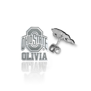 Personalized Pair Of Ohio State Logo with Name Earrings