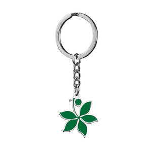 Buckeye Color Enamel Leaf Keychain