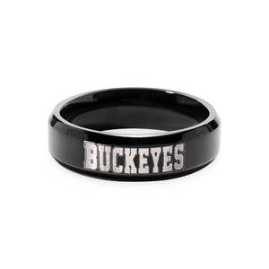 Officially Licensed Ohio State University College Black Stainless Ring