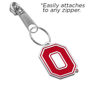 Ohio State University O Logo Color Enamel Zipper Pull