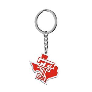 Texas Tech Color Enamel Outline Logo Keychain