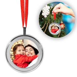 Stainless Steel Round Photo Frame Engraved Ornament