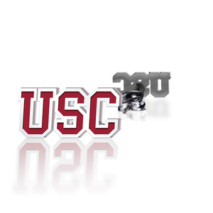 Pair Of USC Color Enamel Block Earrings