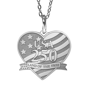 USA 250 Heart Pendant