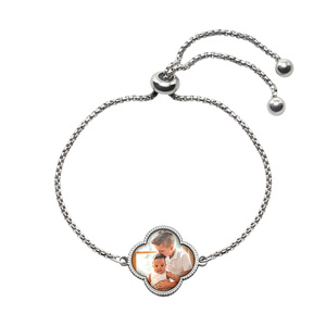 Adjustable Clover Photo Bracelet