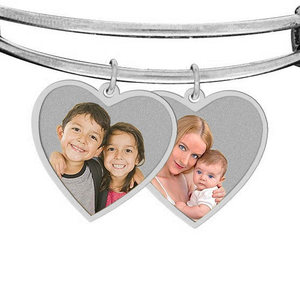 Additional Heart Shaped Photo Charm For Expandable Bracelet