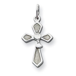 Sterling Silver Chalis with Enameled Cross Holy Communion Charm