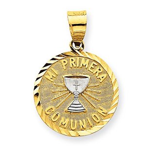 14k Two Tone Mi Primera Communion Pendant