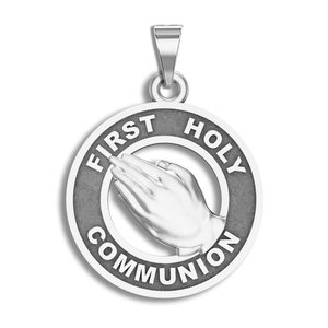 First Holy Communion   Praying Hands Religious Medal