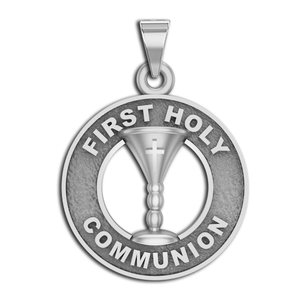 14K Gold Holy Communion Religious Medal