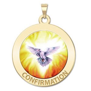 Confirmation Religious Medal    Holy Spirit  Color EXCLUSIVE 