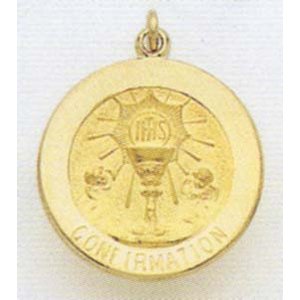 14K Gold Confirmation Religious Medal