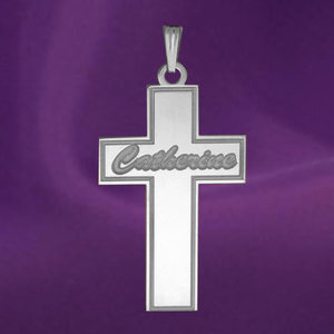 Personalized Cross with  Script Name  Etched