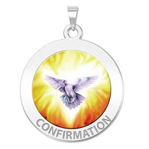 Confirmation Religious Medal    Holy Spirit  Color EXCLUSIVE 
