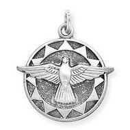 Sterling Silver Antiqued Holy Spirit Medal - PG81207