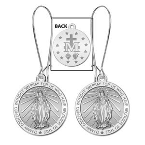 Miraculous Medal Double Sided Earrings  EXCLUSIVE 