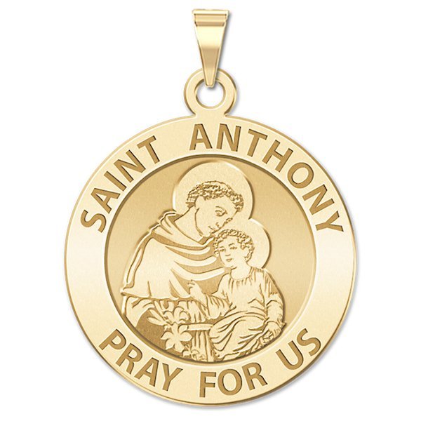 14K Yellow Gold EXCLUSIVE Saint Anthony Religious Medal